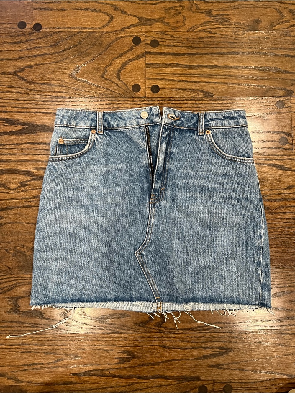 Topshop Light Blue Denim Mini Skirt
